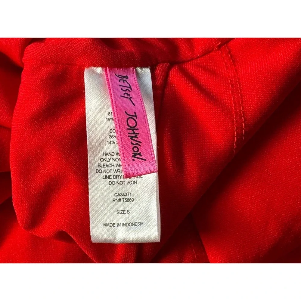 Betsy Johnson One‎ piece Sheer Panel Swim Suit Women S NWT $98 Red Stretch Nylon